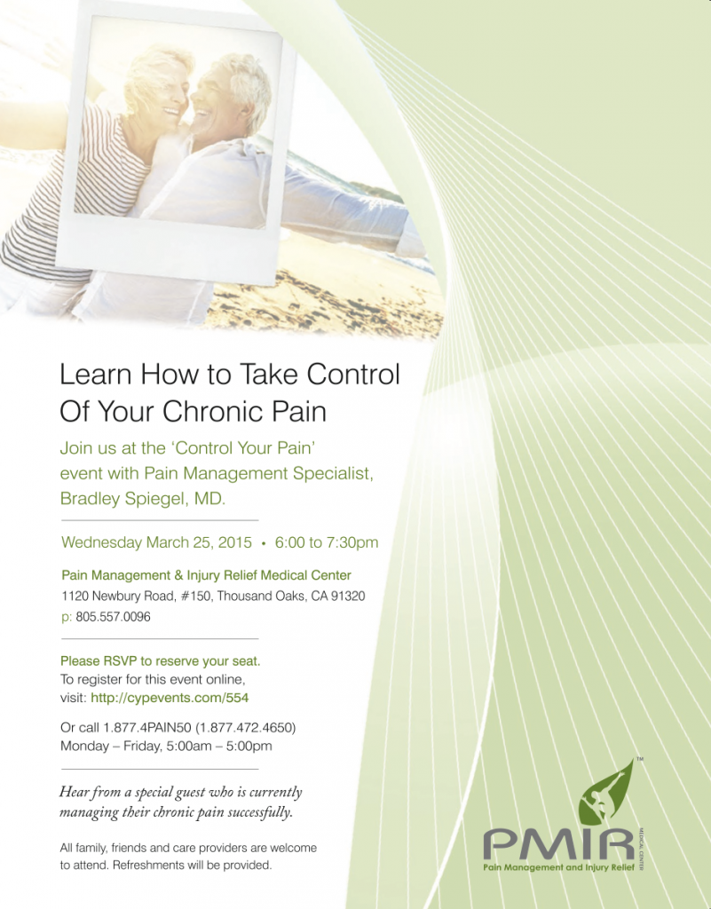 Join Us At The Control Your Pain Event on March 25th